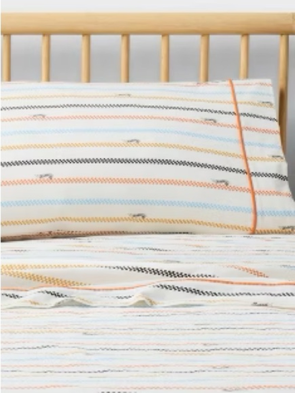 NEW 2 Pillowfort Hot Wheels White Retro Stripe Cotton Pillow Shams, Standard